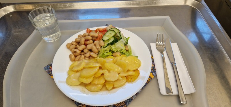 Kartoffelgratin mit Bohnensalat